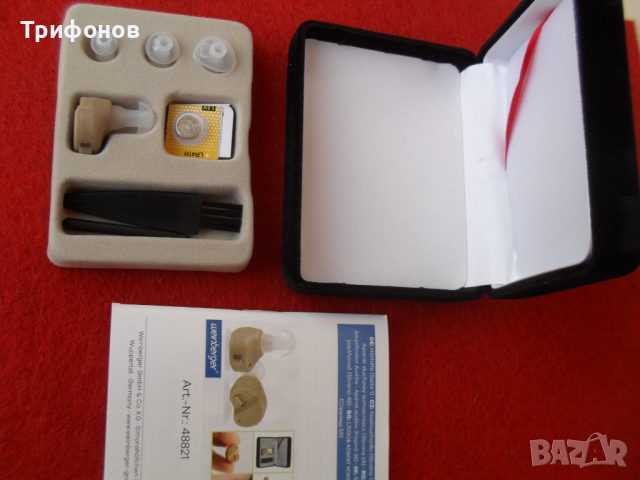  Слухов апарат НОВ, ОРИГИНАЛ, НЕМСКИ- мини "Weinberger" МЕДИЦИНСКИ СЕРТИФИКАТ, снимка 7 - Слухови апарати - 44805446