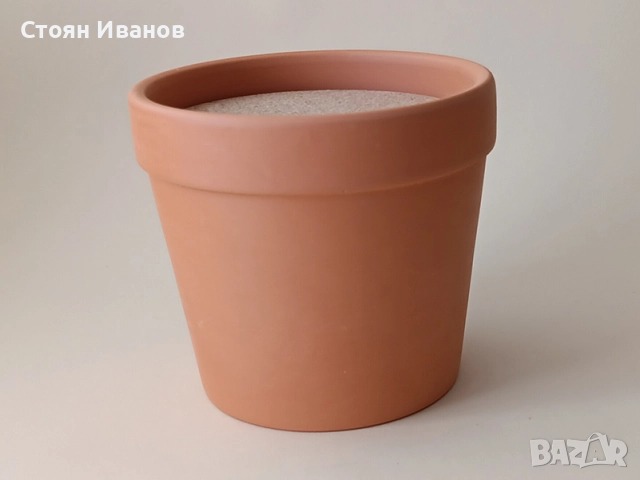 Керамична саксия-кашпа с декоративен кактус - Декорация, снимка 6 - Декорация за дома - 52009237