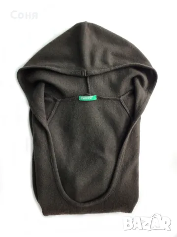 BENETTON фина вълна кафява с качулка, снимка 9 - Рокли - 48003456