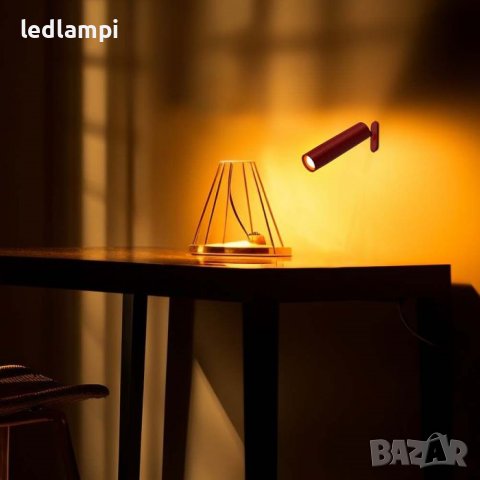 Настолна LED Магнитна Лампа 3W Червена Неутрално Бяла Светлина, снимка 3 - Настолни лампи - 42892783