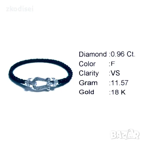 Златна мъжка гривна с диаманти Fred Force 10 0,96Ct. чистота:VS модел:43081-1, снимка 5 - Гривни - 55846189