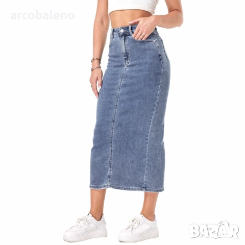 Дамска дънкова пола , снимка 3 - Поли - 52657673