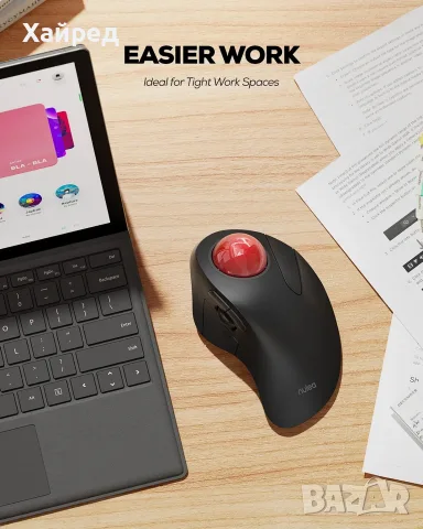 Нова Nulea M505 Wireless Trackball Mouse – безжична ергономична мишка с Trackball, снимка 3 - Клавиатури и мишки - 56246882