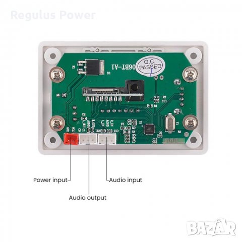 Mp3 плеър аудио модул за вграждане AIYMA 5V/12V Bluetooth 5.0/Sd/USB/Fm/Mic/AUX, снимка 5 - Аудиосистеми - 30149827