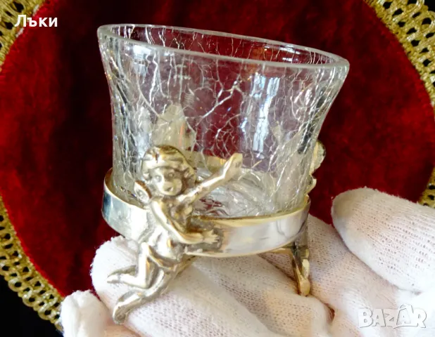 Бронзов свещник,чаша с ангели. , снимка 6 - Антикварни и старинни предмети - 48417841