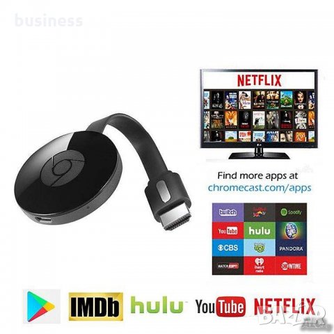 Google Chromecast 3 Hdmi Streaming Media Player, снимка 1 - Приемници и антени - 32190490