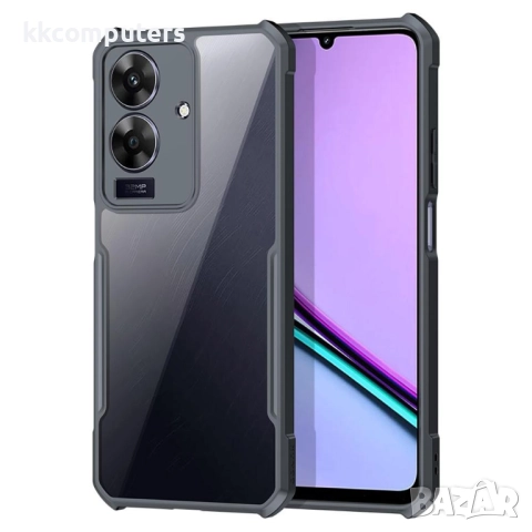 XUNDD Калъф за Realme Note 60 – прозрачен акрил + TPU рамка, черен