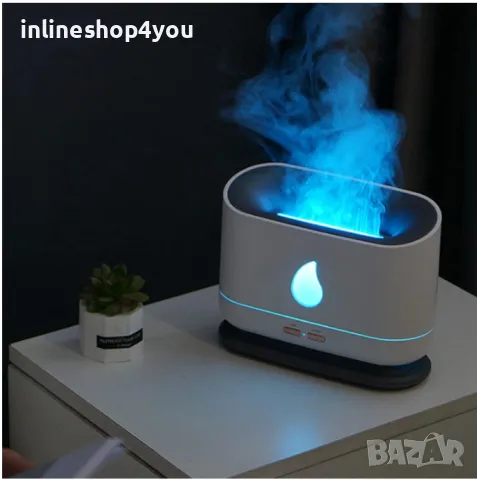 Дифузер овлажнител за въздух нощна лампа камина с имитация на огън