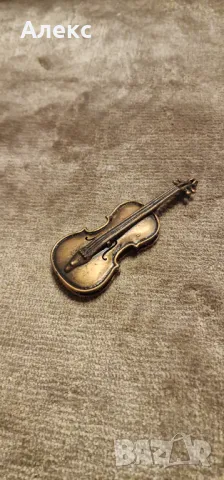 Малка декоративна цигулка, 15см, снимка 2 - Антикварни и старинни предмети - 48071575