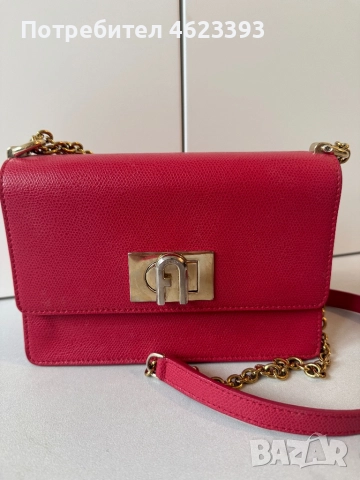 Дамска чанта Furla, цвят малина, снимка 2 - Чанти - 52466540