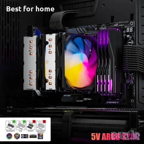 upHere ARGB високоефективен въздушен охладител на процесора, снимка 2 - Други - 49231429