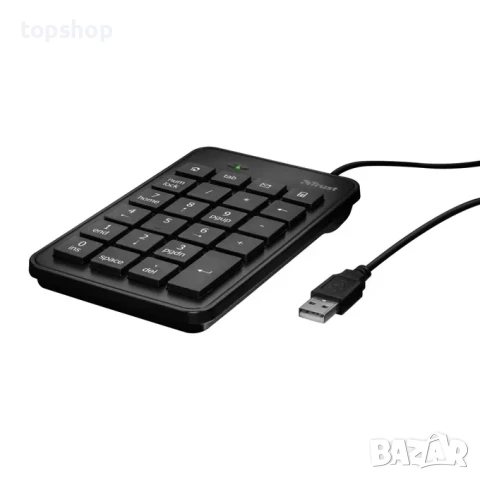 Нова Цифрова клавиатура Trust Xalas, USB, 5 extra keys, 1.5m кабел черна, снимка 2 - Клавиатури и мишки - 50524998