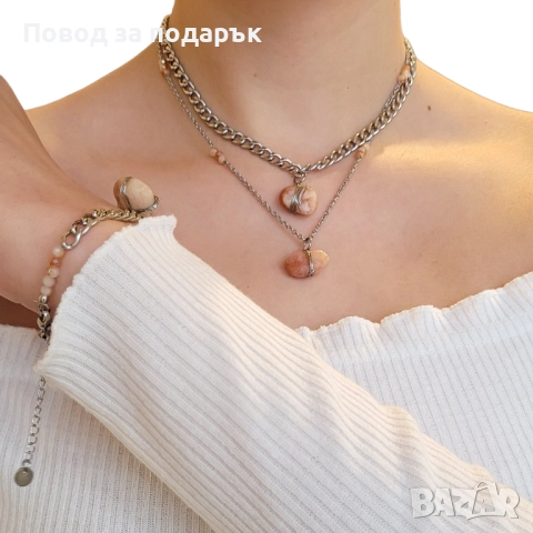 Нежен сет от неръждаема стомана и естествен кварц 