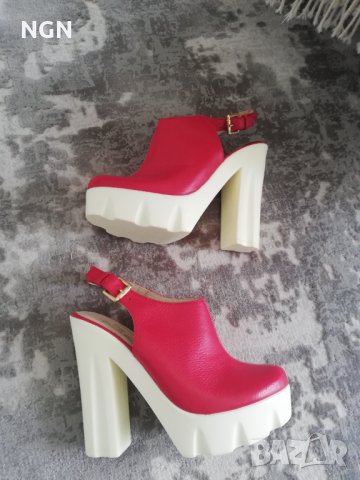 Модерни дамски сандали в червен цвят. Промо цена само 39.00 лева. , снимка 9 - Дамски обувки на ток - 30208628