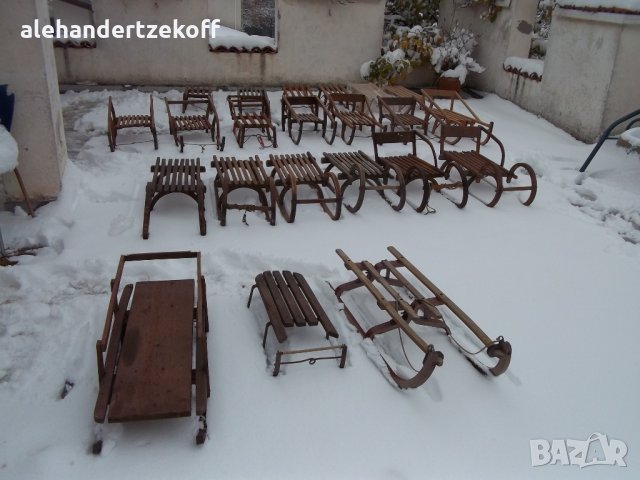 Дървена шейна шейни ретро, снимка 2 - Зимни спортове - 31068789