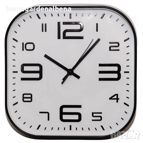Home&Garden Albena – Стенен часовник 29×29 см, бял