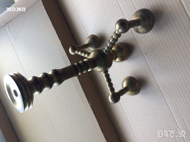  Свещник масивен - тежък от месинг, снимка 8 - Антикварни и старинни предмети - 34248128