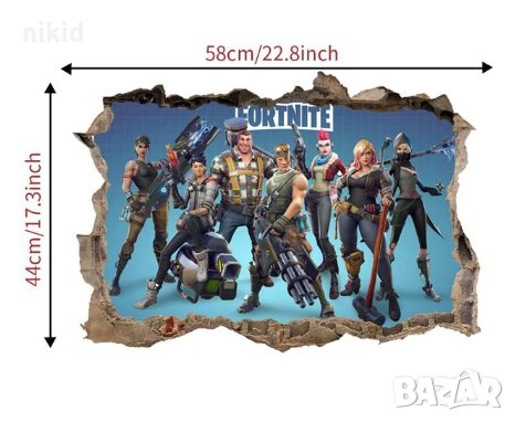 2 вида Fortnite Фортнайт стикер постер за стена лепенка декорация самозалепващ детска стая, снимка 2 - Други - 29426661