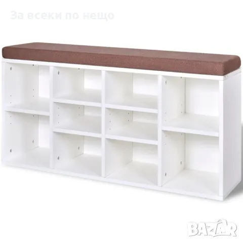 Пейка за съхранение на обувки с 10 отделения, бяла