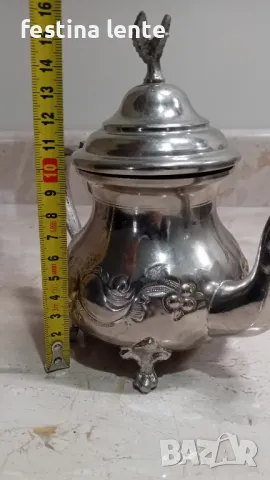 Посребрен месингов чайник, снимка 10 - Антикварни и старинни предмети - 50189333