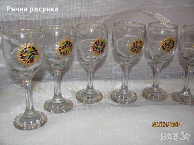 Ръчно рисувани чаши ,цена за комплект 30лв, снимка 5 - Декорация за дома - 34887956