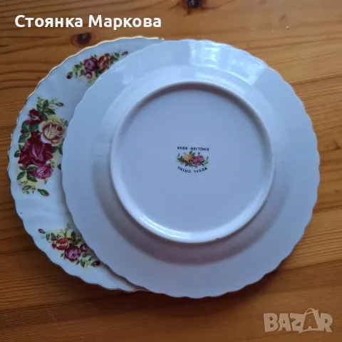 Royal China-"English Rose'-две чинийки, снимка 2 - Декорация за дома - 55935740