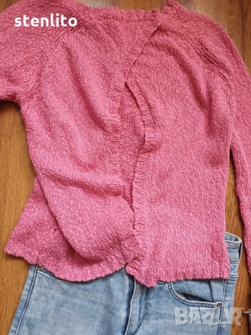 Розова блузка с отворен гръб, снимка 7 - Блузи с дълъг ръкав и пуловери - 29156272
