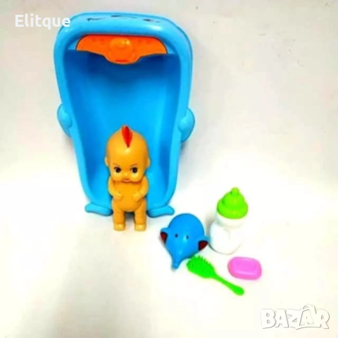 Комплект за деца - Кукла с бебешка вана и аксесоари за баня, снимка 6 - Други - 52753246