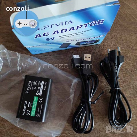  Зарядно устройство адаптер с USB кабел за PlayStation Vita PCH-1XXX FAT конзоли, снимка 3 - Аксесоари - 35380306