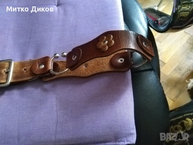 Колан Арт естествена кожа унисекс 111см ширина 3,8см, снимка 3 - Колани - 44391463