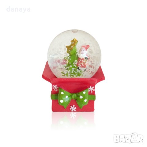 4194 Коледно преспапие Подарък с Дядо Коледа или Снежен човек, снимка 2 - Декорация за дома - 42763546