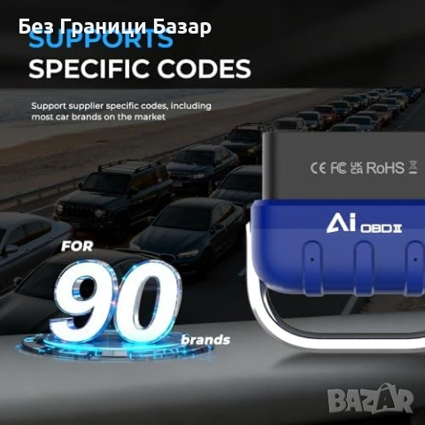 Нов Безжичен авто OBD2 четец грешки диагностика двигател батерия кола, снимка 7 - Друга електроника - 53006588