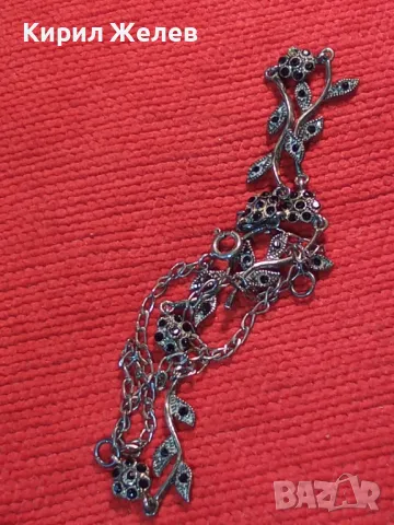 РАЗКОШНО ФЛОРАЛНО СКЪПОЦЕННО СРЕБЪРНО КОЛИЕ СРЕБРО 925 с ЮВЕЛИРНО ФАСЕТИРАНИ МАРКАЗИТИ 37725, снимка 16 - Колиета, медальони, синджири - 49606164