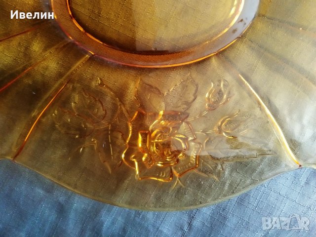 стъклен поднос,плато арт деко, снимка 3 - Антикварни и старинни предмети - 29840267
