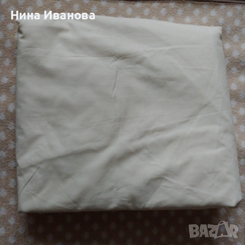 Чаршаф с драперия-покривка за легло, 180/200 нов,памук,бледожълт , снимка 5 - Спално бельо - 48662447