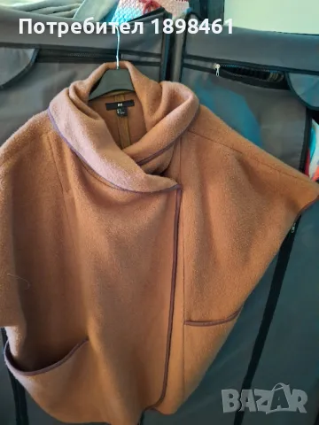 Кафяво пончо ,чиста вълна. Без забележки. Размер L но отговаря на XL. Само днес нова цена 5 лв., снимка 2 - Бански костюми - 48089042