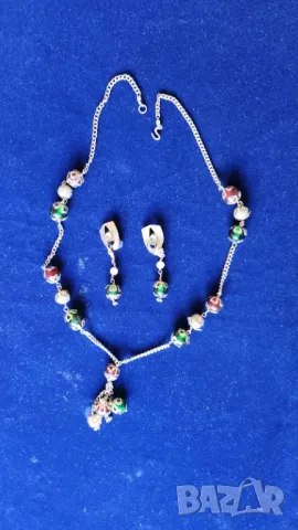 перли - 4 колиета ,  кехлибар - 2 полски огърлици и гривна, обеци комплект, огърлица от кост и др..., снимка 13 - Други - 29842081