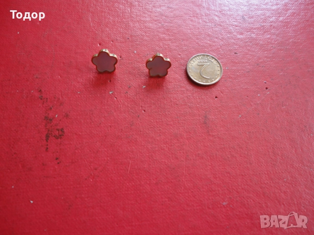 Позлатени обеци обици със седеф