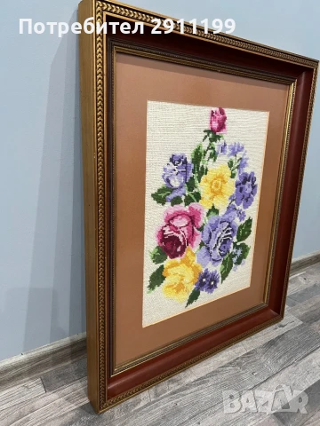 Гоблен с рози, снимка 2 - Гоблени - 50838203