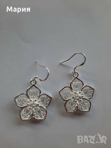 Сребърни обеци "Цветя"