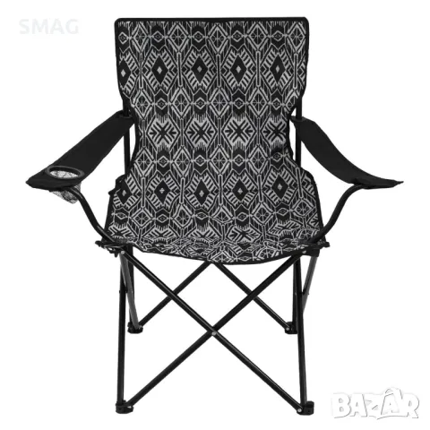 Къмпинг Стол Сгъваем Черен Ацтек с Калъф 54х54х85см S_1248553, снимка 4 - Къмпинг мебели - 50046852