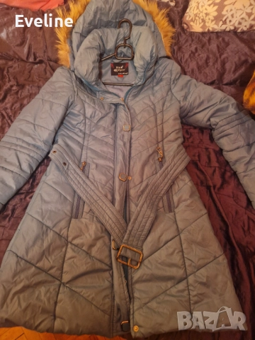 Яке с пух, качулка с естествен косъм , снимка 3 - Якета - 52204251