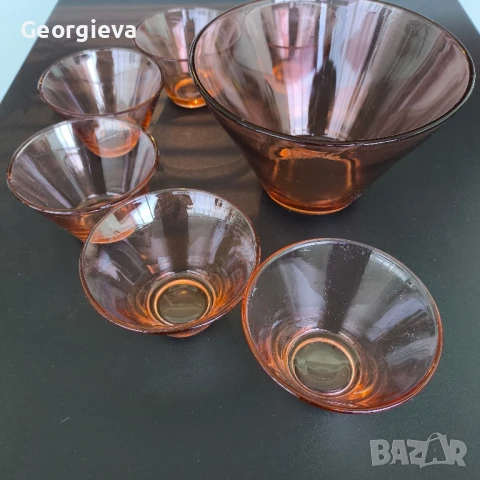 Комплект от 6+1 стъклени купички., снимка 2 - Съдове за готвене - 50160280