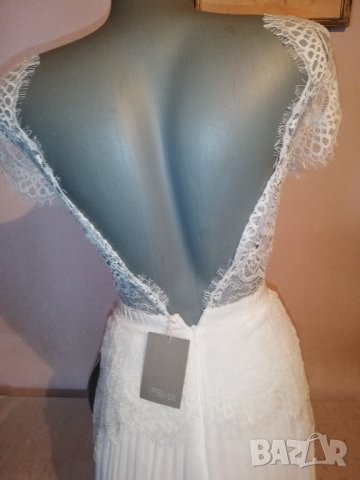 Булчинска сватбена дълга бяла рокля Asos, нова, с етикет, р-р S, снимка 8 - Рокли - 37487233