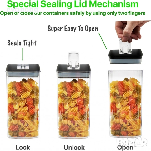 Комплект от 7 херметични контейнера – сигурно съхранение и перфектна организация, снимка 6 - Аксесоари за кухня - 54050736