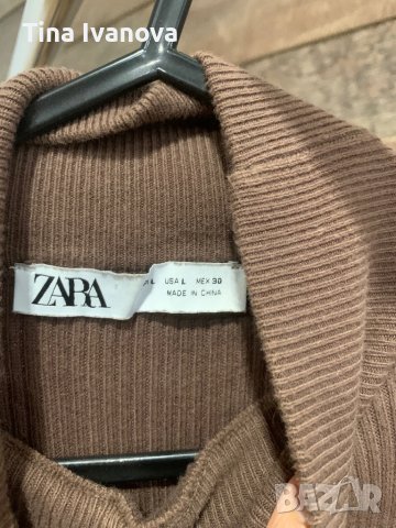 Кафяв Пуловер Zara , снимка 2 - Блузи с дълъг ръкав и пуловери - 42905663
