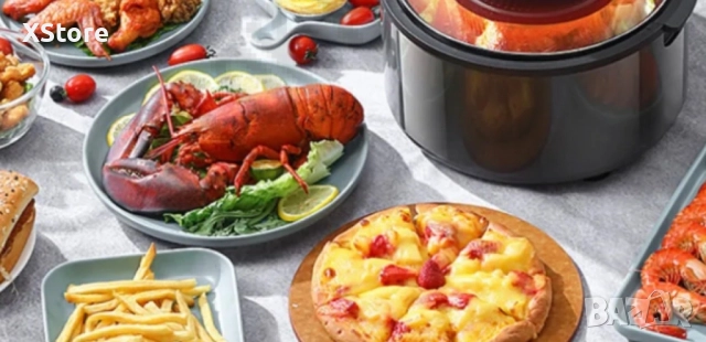 Еър Фрайър SGRALETT HN-900/ AirFryer – Интелигентно и здравословно готвене с 10L капацитет, снимка 3 - Фритюрници - 52436257