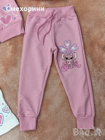 Детски памучен комплект Стич, от три части, за момиченца 3-4г, 4-5г, 5-6г, 6-7г, снимка 5 - Детски комплекти - 53005454