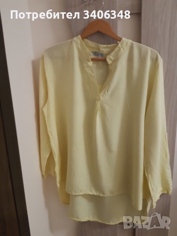 Светло жълта блуза, 100% памук( фина вискоза,44/46 размер, снимка 3 - Туники - 36988269