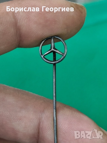 Стара сребърна значка mercedes benz, снимка 2 - Колекции - 51742948